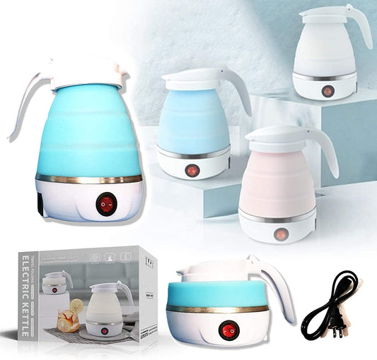 Foldable Silicone food Grade Travel Electric Kettle 5 min Fast Boiling Collapsible Teapot 600 ml